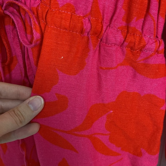 NWT XS Kate Spade New York Target Classic Rose Linen Maxi Dress Pink Red - Picture 7 of 10